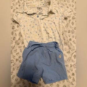 C&C California Patterned Shirt and Light Blue Shorts Set